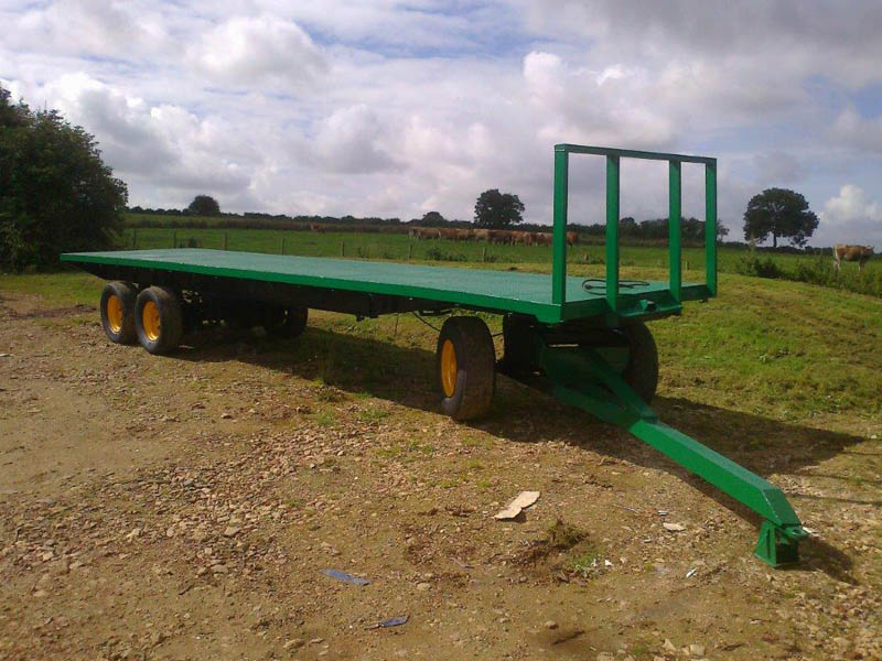 36ft 6 wheel bale flatbed trailer